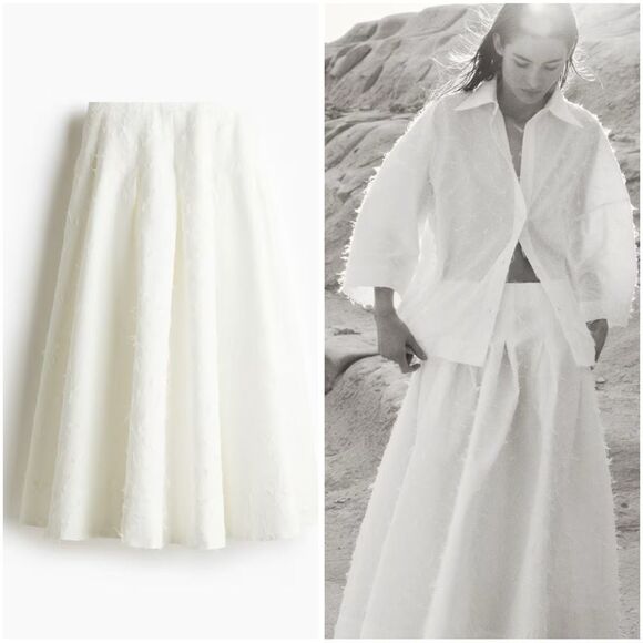 H&M Edition Fringed A-Lined Skirt New - Picture 1 of 8